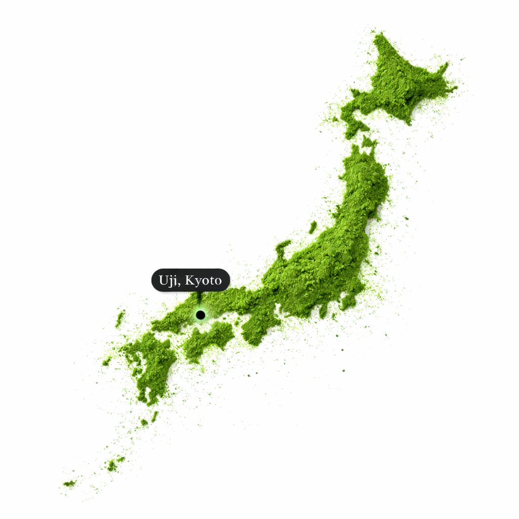 Japan logo made of matcha 